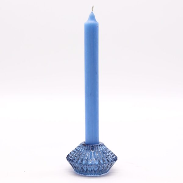 Second image of Portavelas reversible con diseño de flor para cena / vela de té - Azul