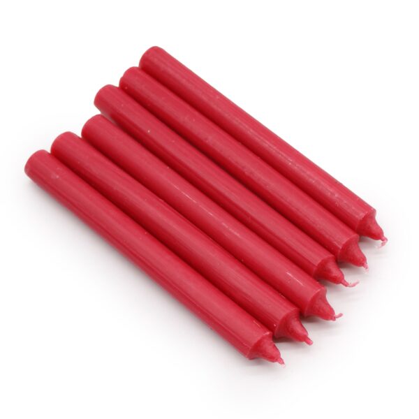Second image of Bulk Solid Colour Dinner Candles - Rustic Red - Pack of 10