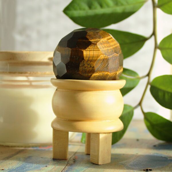 Second image of Bola Curativa de Piedras Preciosas y soporte - Ojo de tigre