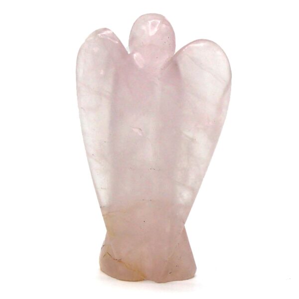 Second image of Ángel de piedra preciosa tallada a mano - cuarzo rosa