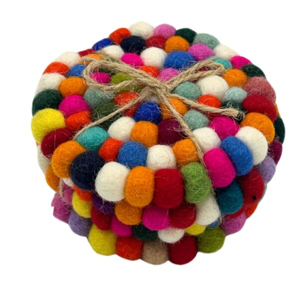 Second image of Posavasos redondos de fieltro de 10 cm, multicolor (juego de 4)