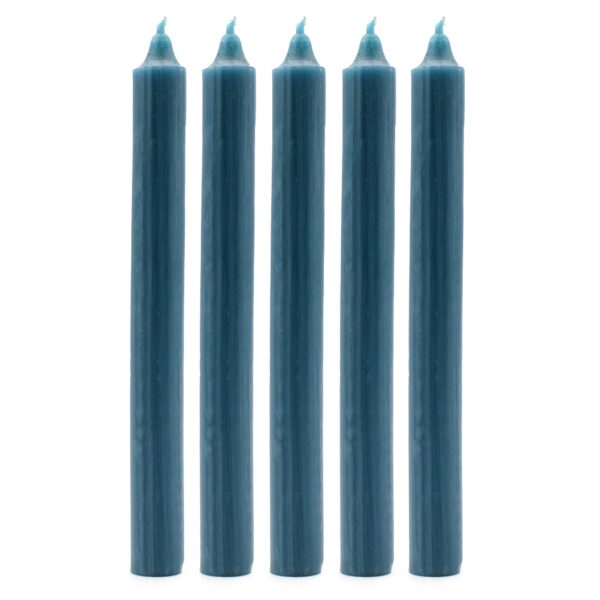 Second image of Velas a granel de color sólido - verde azulado rústico - Paquete de 10
