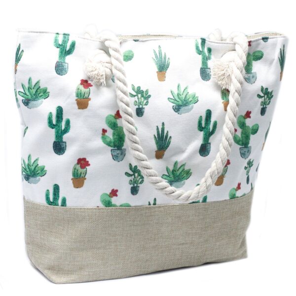 Second image of Bolso shopper con asa de cuerda - Mini Cactus