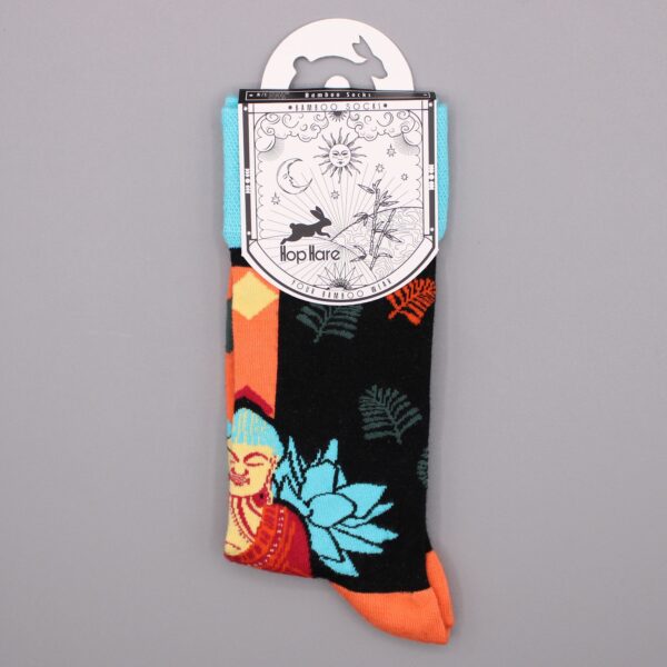 Second image of Calcetines de bambú Hop Hare (S/M) - Buda azul y loto