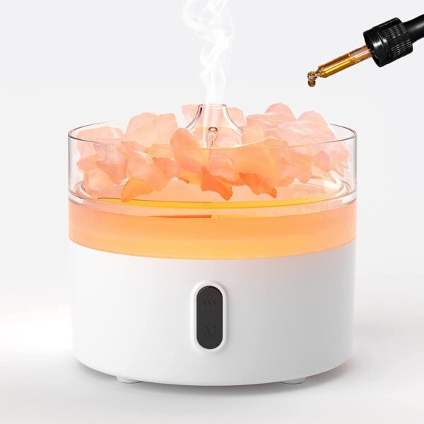 Second image of Difusor de Aroma de Sal del Himalaya - Luz Nocturna - USB-C - Efecto Llama (Sal incluida)