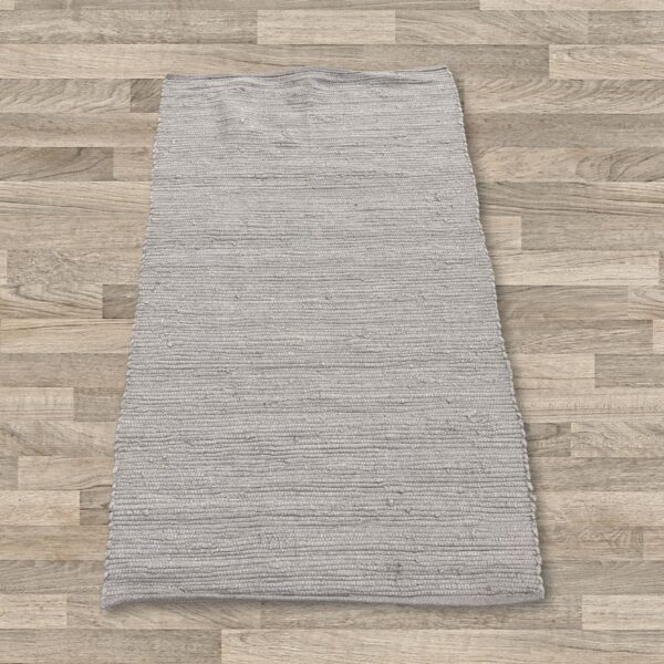 Second image of Alfombra india pequeña de algodón tejida a mano - 50x90cm - Gris