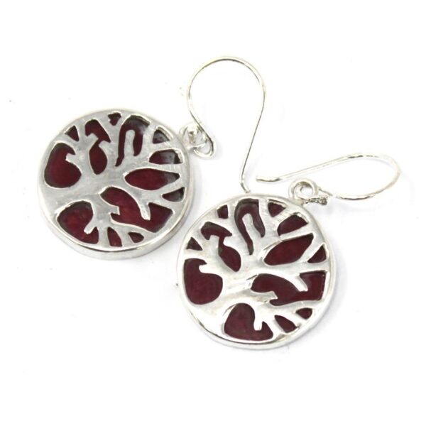 Second image of Pendientes Plata de Árbol de la Vida 15mm - Efecto Coral