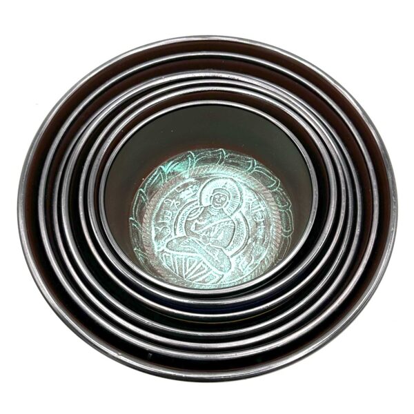 Second image of Juego grande de siete cuencos tibetanos para chakras (19,5-35 cm)