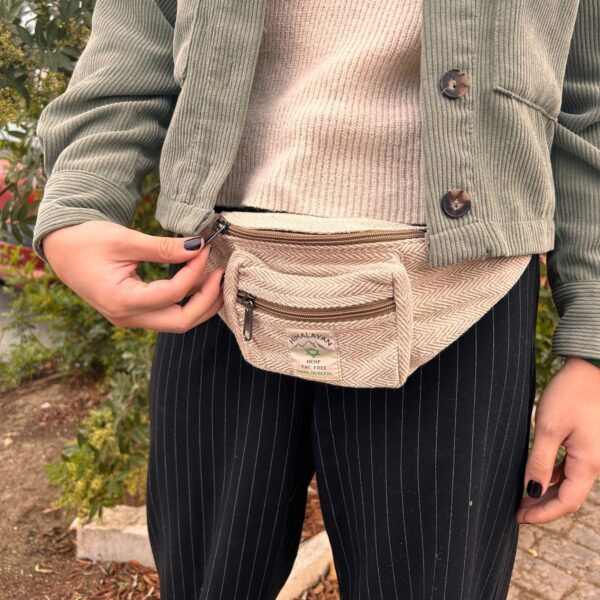 Second image of Bolso Tipo Cinturón de Estilo Cáñamo y Algodón (o Riñonera) - Salvia