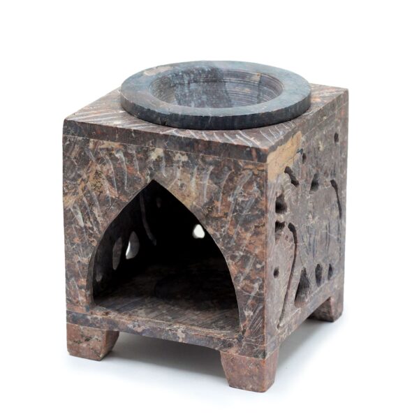 Second image of Quemador de Aceite de Esteatita Cuadrado 10x7.5cm - Elefante