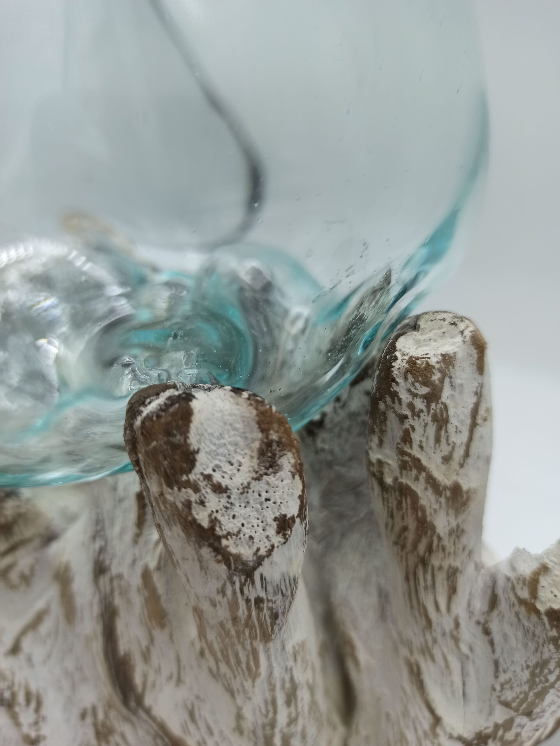 Second image of Vidrio fundido sobre madera blanqueada - Tazón mediano