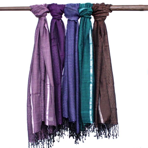 Bufandas bohemias indias grandes - 75x180cm - Colores aleatorios con hilo dorado