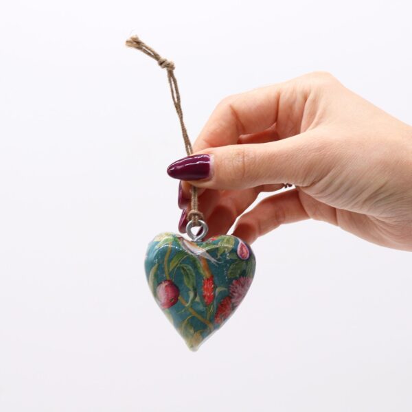 Second image of Corazone de madera decorativo Grande - Pajaros Azul