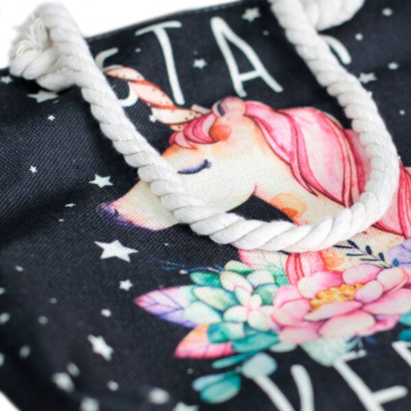 Second image of Bolso shopper con asa de cuerda - unicornio