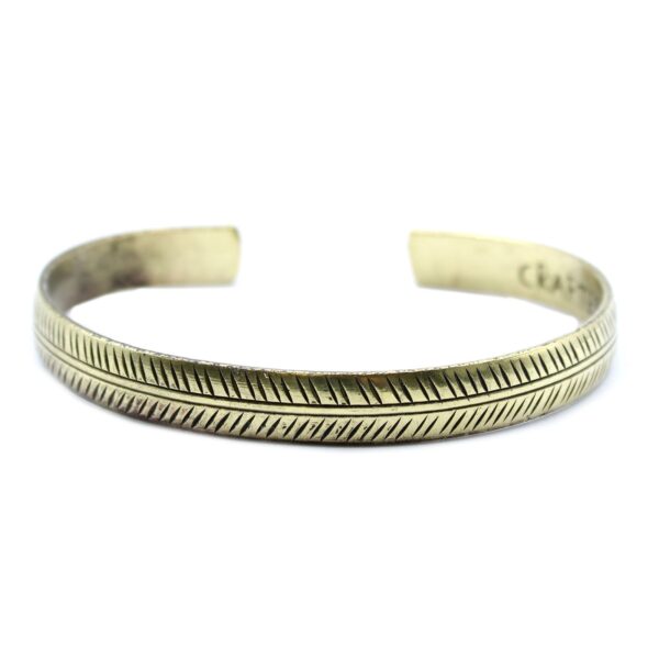 Second image of Pulsera Tibetana de Latón - Hoja Tribal Delgada