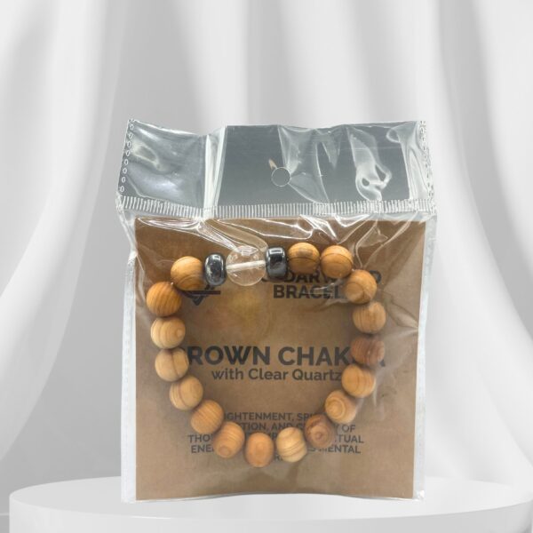 Second image of Pulsera de Cedro - Chakra Corona - Cuarzo Claro