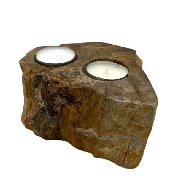 Second image of Portavelas de Madera Petrificada - Doble