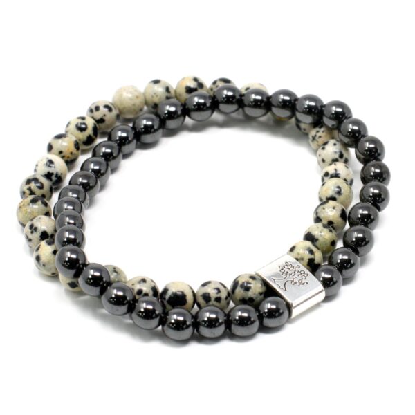 Second image of Pulsera de Piedras Preciosas Magnéticas - Jaspe Dálmata