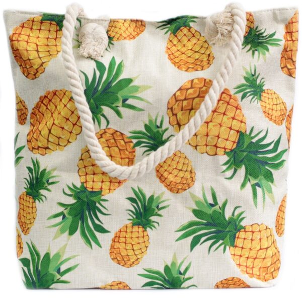 Second image of Bolso shopper con asa de cuerda - tropical piñas