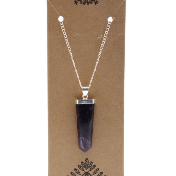 Second image of Colgante plano con piedras preciosas - Amatista