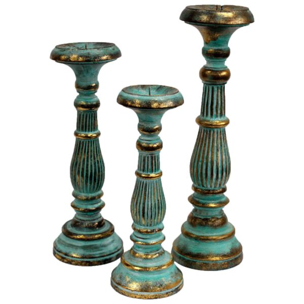Second image of Soporte de vela grande - Turquois Gold