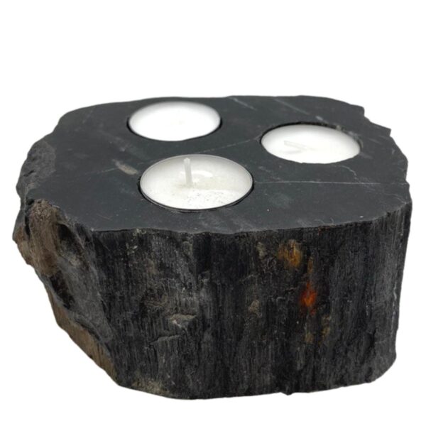 Second image of Portavelas de Madera Petrificada - Triple