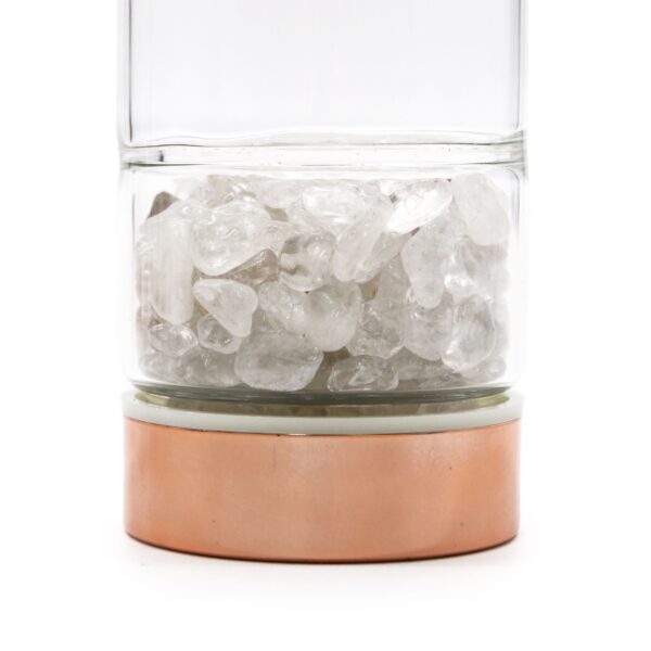 Second image of Botella de cristal para te  - oro rosa - Cuarzo roca