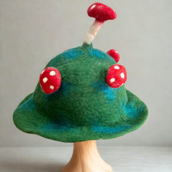 Second image of Sombrero de hongo de fieltro - Verde musgo de montaña