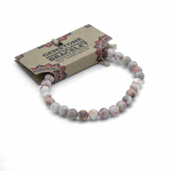 Second image of Pulsera de manifestación de piedras preciosas - Piedra de araña de sangre - Lazos familiares