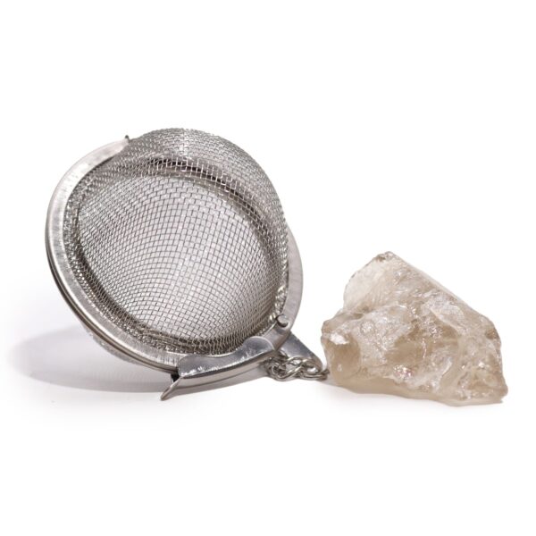 Second image of Colador de té de piedras preciosas de cristal crudo - Cuarzo ahumado