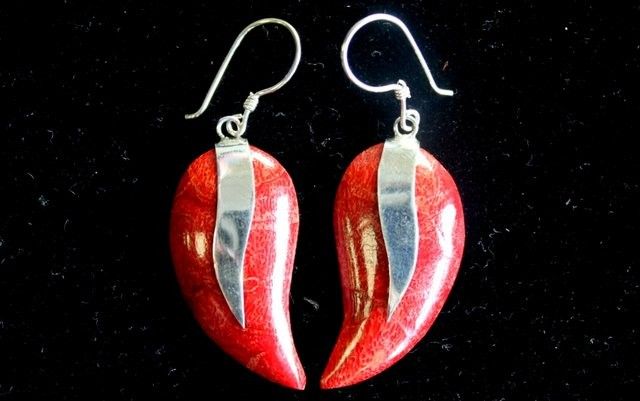 Second image of Pendiente de plata 925 estilo coral - Mangos