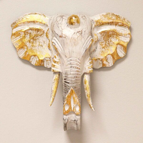 Second image of Cabeza Grande de Elefante - Oro y Blanco