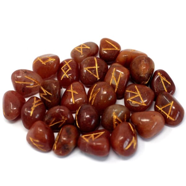 Second image of juego de Runa de la India en bolsas - Aventurina Roja