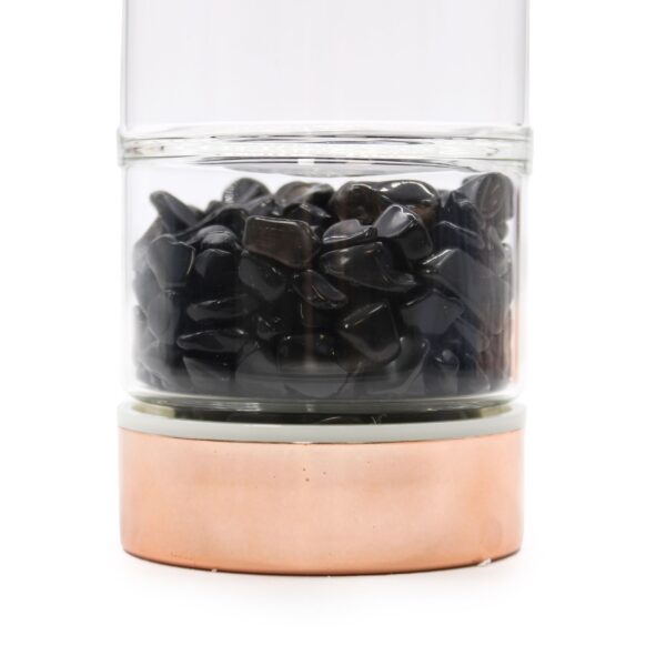 Second image of Botella de cristal para te  - oro rosa - Onyx