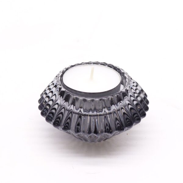 Second image of Portavelas reversible con diseño de flor para cena / vela de té - Gris medianoche