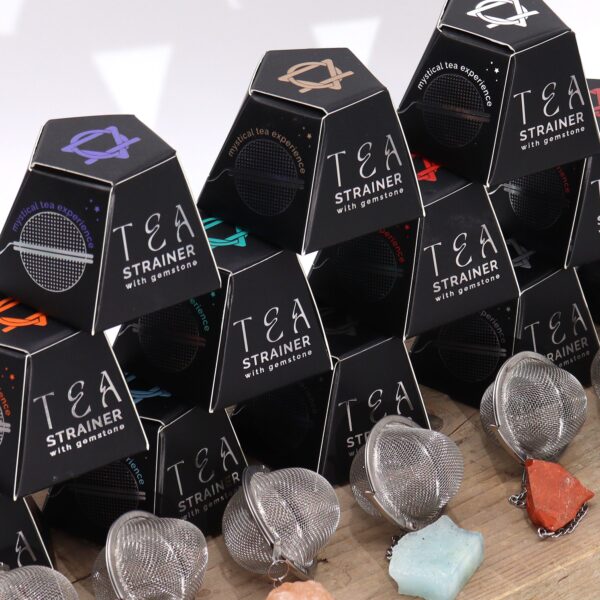 Second image of Colador de té de piedras preciosas de cristal crudo - Racimo de amatista