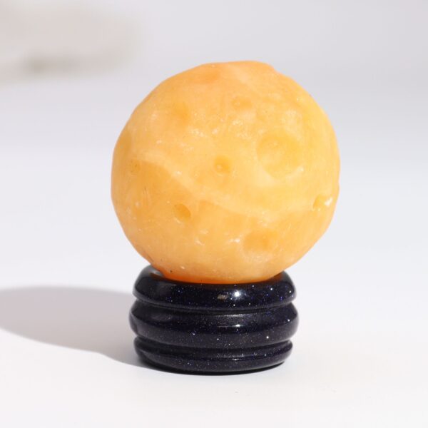 Second image of 1x Planeta de Jade Amarillo con Soporte Solar (SATURNO) - 40mm