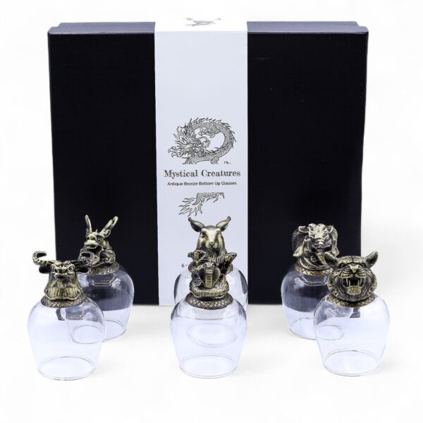 Second image of Set de regalo de 6 vasos (100 ml) - Criaturas Místicas - Bronce Antiguo