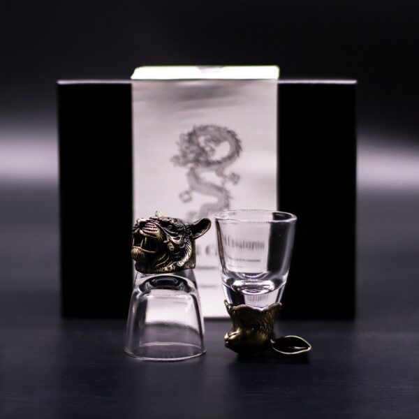 Second image of Set de regalo de 6 vasos de chupito (50 ml) - Criaturas Salvajes del Bosque - Bronce antiguo