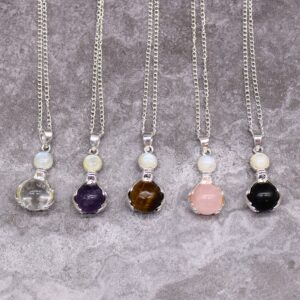 Colgante de Manos Curativas de Piedras Preciosas - Ágata Negra