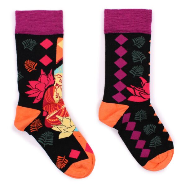 Second image of Calcetines de bambú Hop Hare (S/M) - Buda rosa y loto