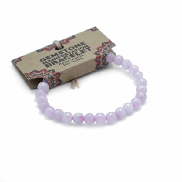 Second image of Pulsera Manifestación de Piedras Preciosas - Cuarzo Rosa - Amor