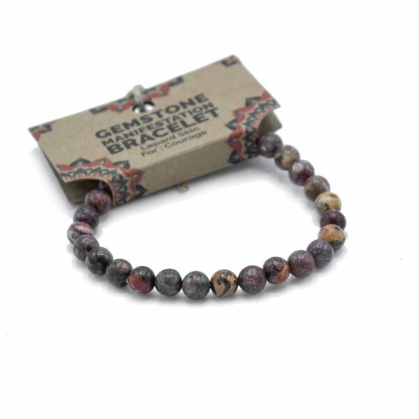 Second image of Pulsera de manifestación de piedras preciosas - Piel de leopardo - Coraje