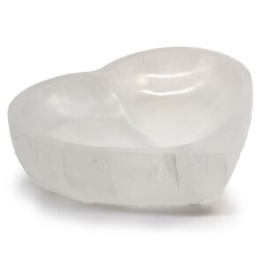 Cuenco de corazón de selenita - 15cm
