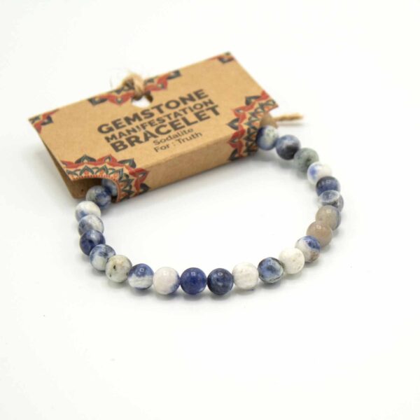 Second image of Pulsera de manifestación de piedras preciosas - Sodalita - Verdad