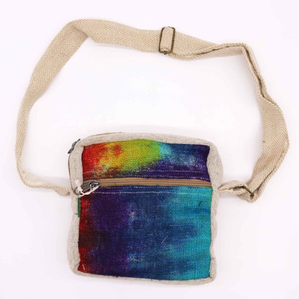Second image of Bolso bandolera de cáñamo teñido con 1 cremallera