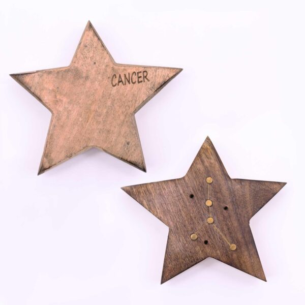 Second image of Quemador de incienso con signos del zodíaco de latón grabado - Estrella