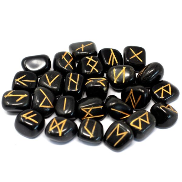 Second image of Juego de Runa de la India en bolsas - Ágata negra