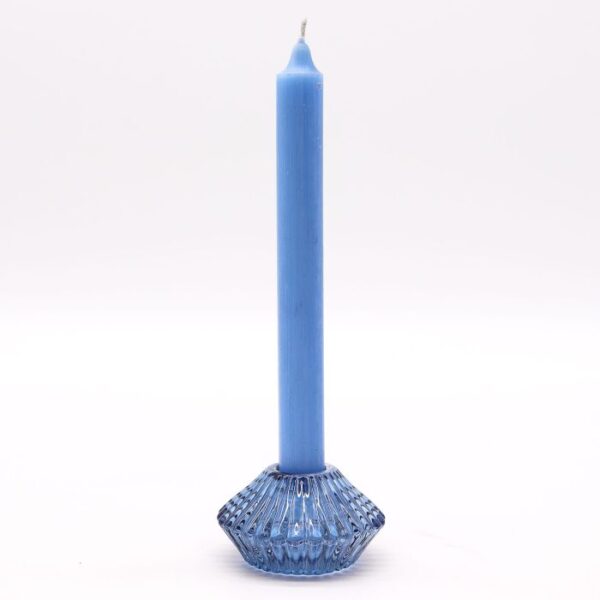 Second image of Portavelas reversible con diseño de flor para cena / vela de té - Azul
