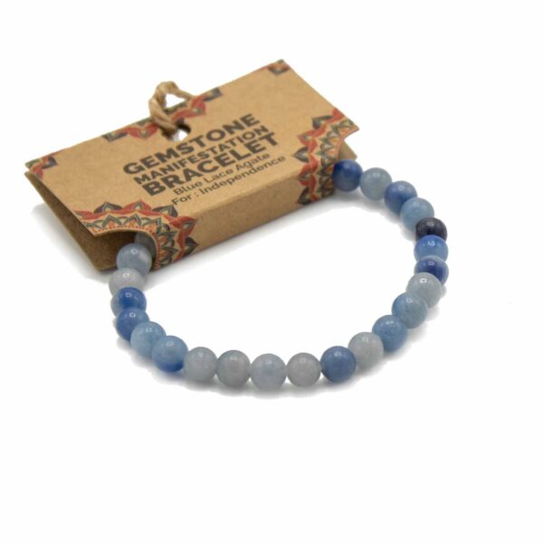 Second image of Pulsera de Manifestación de Piedras Preciosas - Ágata de Encaje Azul - Independencia